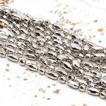 Load image into Gallery viewer, Rhodium Faceted Ball and Rice Chain - 1 Foot
