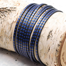 Load image into Gallery viewer, 3mm Blue and Bronze Striped Leather - 12"
