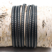 Load image into Gallery viewer, 5mm Grey Flat Stitched Leather - 12"
