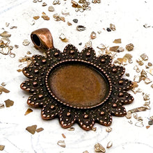 Load image into Gallery viewer, Pre-Order Antique Copper-Plated Flower Bezel
