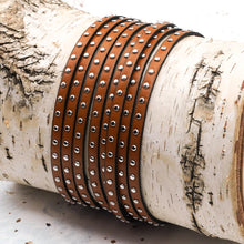 Load image into Gallery viewer, 5mm Tan Flat Studded Leather - 12"
