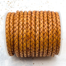 Load image into Gallery viewer, 5mm Natural Medium Brown Braided Leather
