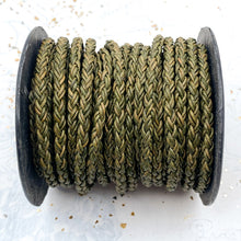 Load image into Gallery viewer, 4mm Round Dark Green Braided Leather
