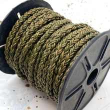 Load image into Gallery viewer, 4mm Round Dark Green Braided Leather
