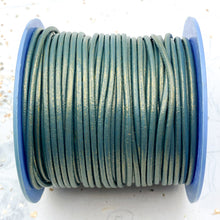 Load image into Gallery viewer, 2mm Golden Turquoise Round Leather - 39"
