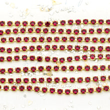 Load image into Gallery viewer, PP24 Ruby Premium Crystal Brass Cup Chain - 4 Feet
