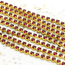 Load image into Gallery viewer, PP24 Ruby Premium Crystal Brass Cup Chain - 4 Feet
