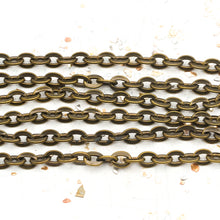 Load image into Gallery viewer, Antique Brass Small Oval Link Chain
