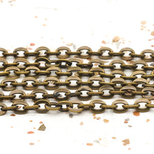 Load image into Gallery viewer, Antique Brass Small Oval Link Chain
