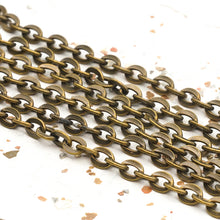 Load image into Gallery viewer, Antique Brass Small Oval Link Chain
