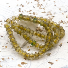 Load image into Gallery viewer, 5x3mm Matte Gray and Amber with Silver Finish Rondelle Strand
