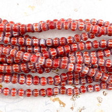 Load image into Gallery viewer, Rosy Red Chevron Lampwork Strand - Sleepy Hollow Road Trip Finds
