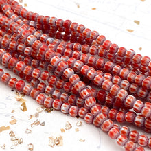 Load image into Gallery viewer, Rosy Red Chevron Lampwork Strand - Sleepy Hollow Road Trip Finds
