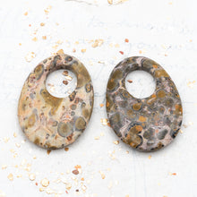 Load image into Gallery viewer, Stone Drop Hoop Pair
