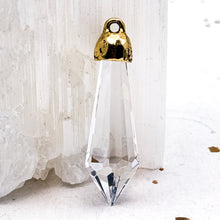 Load image into Gallery viewer, Antique Gold-Plated Capped Crystal Pendant
