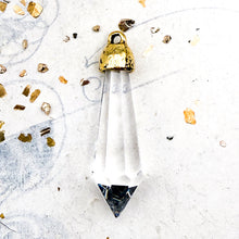 Load image into Gallery viewer, Antique Gold-Plated Capped Crystal Pendant
