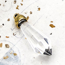 Load image into Gallery viewer, Antique Gold-Plated Capped Crystal Pendant
