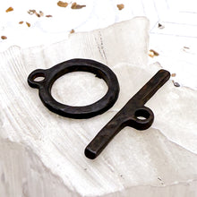 Load image into Gallery viewer, Pre-Order Small Oxidized Hammered Toggle Clasp
