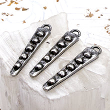 Load image into Gallery viewer, Antique Silver Beaded Drop Pendant
