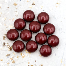 Load image into Gallery viewer, 12mm Bordeaux Premium Austrian Crystal Pearls - 12pcs
