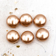 Load image into Gallery viewer, 14mm Rose Gold Premium Austrian Crystal Pearls - 6pcs
