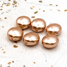 Load image into Gallery viewer, 14mm Rose Gold Premium Austrian Crystal Pearls - 6pcs
