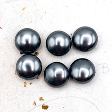 Load image into Gallery viewer, 14mm Dark Grey Premium Austrian Crystal Pearls - 6pcs
