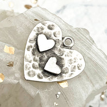 Load image into Gallery viewer, Antique Silver Two Hearts Together As One Pendant
