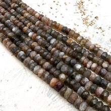 Load image into Gallery viewer, Faceted Mixed Moonstone Rondelle Gemstone Strand
