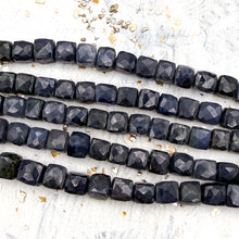 Load image into Gallery viewer, Faceted Iolite Cube Bead Strand - Tucson Find
