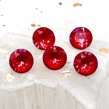 Load image into Gallery viewer, 8mm Unfoiled Poppy Red Ignite Xirius Chaton Crystal Bead Set-5pcs
