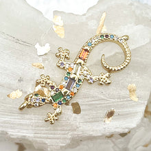 Load image into Gallery viewer, Jeweled Golden Lizard Charm
