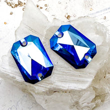 Load image into Gallery viewer, Pre Order Emerald Cut Sew-on Stone Majestic Blue Shimmer Pair
