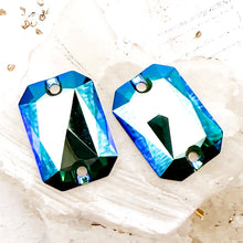 Load image into Gallery viewer, Pre Order Emerald Cut Sew-on Stone Emerald Shimmer Pair

