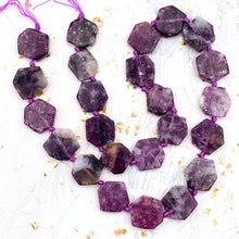 Load image into Gallery viewer, Lepidolite Hexagon Gemstone Bead Strand
