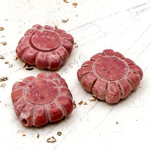 Load image into Gallery viewer, Pink Rhodonite Square Flower Bead
