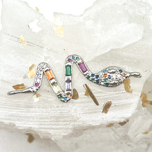 Load image into Gallery viewer, Jeweled Stainless Steel Snake Charm
