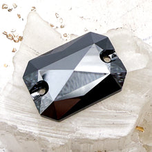 Load image into Gallery viewer, Pre Order Emerald Cut Sew-on Stone Jet Hematite
