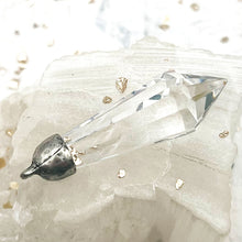 Load image into Gallery viewer, Antique Silver-Plated Capped Crystal Pendant
