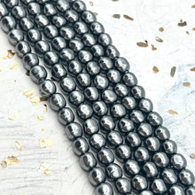 Load image into Gallery viewer, 6mm Dark Grey Premium Austrian Crystal Pearl Bead Strand
