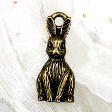 Load image into Gallery viewer, Antique Brass Bunny Charm
