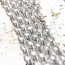 Load image into Gallery viewer, Platinum Plated Brass Ring Link Chain

