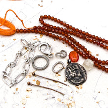 Load image into Gallery viewer, Gemstone Necklace Kit - Hessonite Garnet
