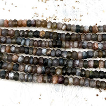 Load image into Gallery viewer, Faceted Mixed Moonstone Rondelle Gemstone Strand
