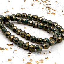 Load image into Gallery viewer, Pre-Order 6mm Green Bronze Faceted Round Fire-Polished Bead Strand
