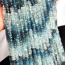 Load image into Gallery viewer, Faceted Rondelle Aquamarine Gemstone Strand
