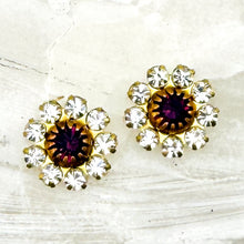Load image into Gallery viewer, Gold-Plated Purple Flower Pair - 2pcs
