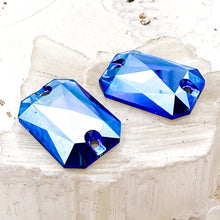 Load image into Gallery viewer, Pre Order Emerald Cut Sew-on Stone Majestic Blue Shimmer Pair
