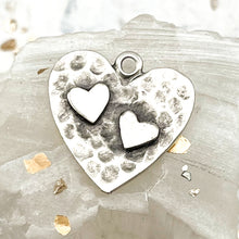 Load image into Gallery viewer, Antique Silver Two Hearts Together As One Pendant
