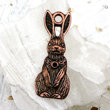 Load image into Gallery viewer, Antique Copper Bunny Charm
